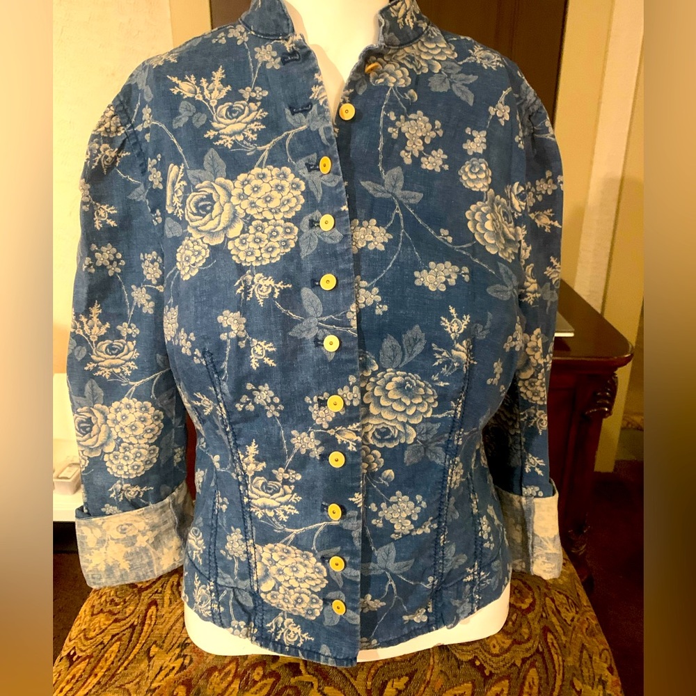 Ralph Lauren lightweight floral denim blazer